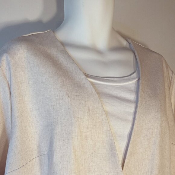 C. Wonder NWT SZ2X Ecru Linen One Button Blazer Wardrobe Essential Career Casual - Picture 2 of 9